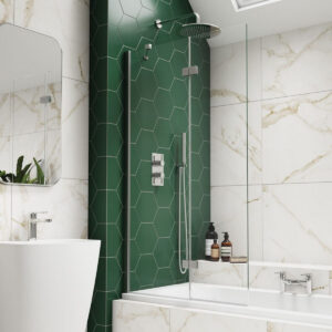 Kudos Inspire 2 Panel In-Fold Bath Screen Left Hand Hinged 8mm Chrome