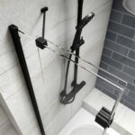 Kudos Inspire In-Fold Bath Screen 6mm Left Hand Matt Black