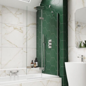 Kudos Inspire 2 Panel In-Fold 6mm Bath Screen Right Hand Chrome