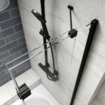 Kudos Inspire In-Fold Bath Screen 6mm Right Hand Matt Black