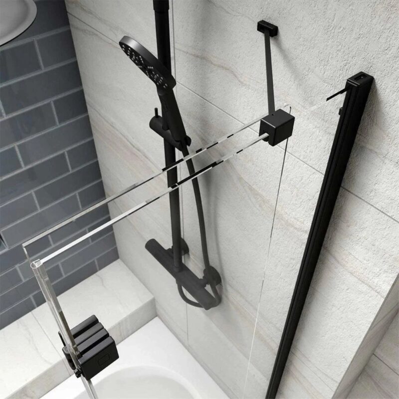 Kudos Inspire In-Fold Bath Screen 6mm Right Hand Matt Black