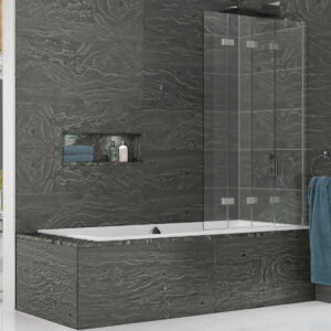 Kudos 4 Panel Compact Bath Screen Right Hand Chrome