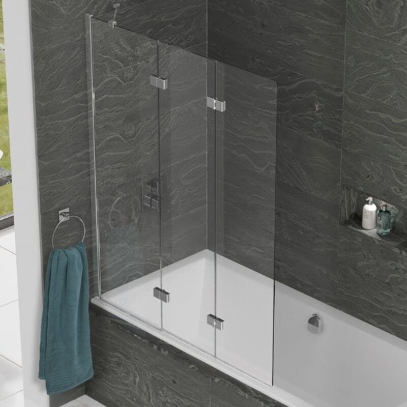 Kudos 3 Panel Bath Screen Triple Bath Screen Left Hand Chrome