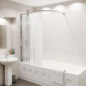 Kudos Inspire 8mm Over Bath Shower Screen with Bow Corner Rail