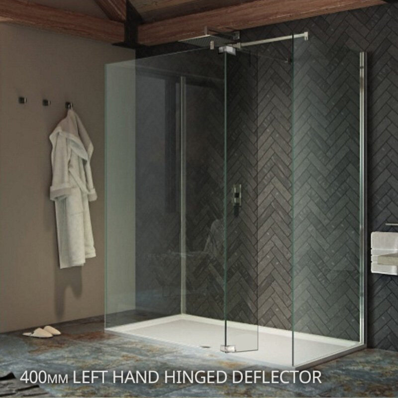 Kudos Ultimate 500mm Glass Panel 8mm & Chrome Wall Post
