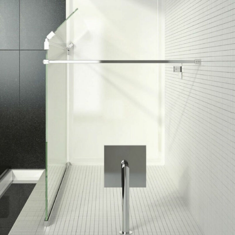 Kudos Ultimate 700mm Glass Panel 8mm & Chrome Wall Post