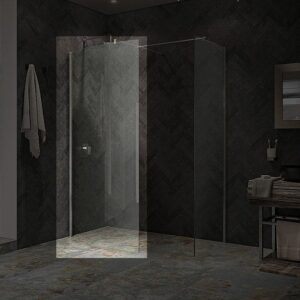 Kudos Ultimate 1000mm Curved Glass Panel 8mm & Chrome Wall Post