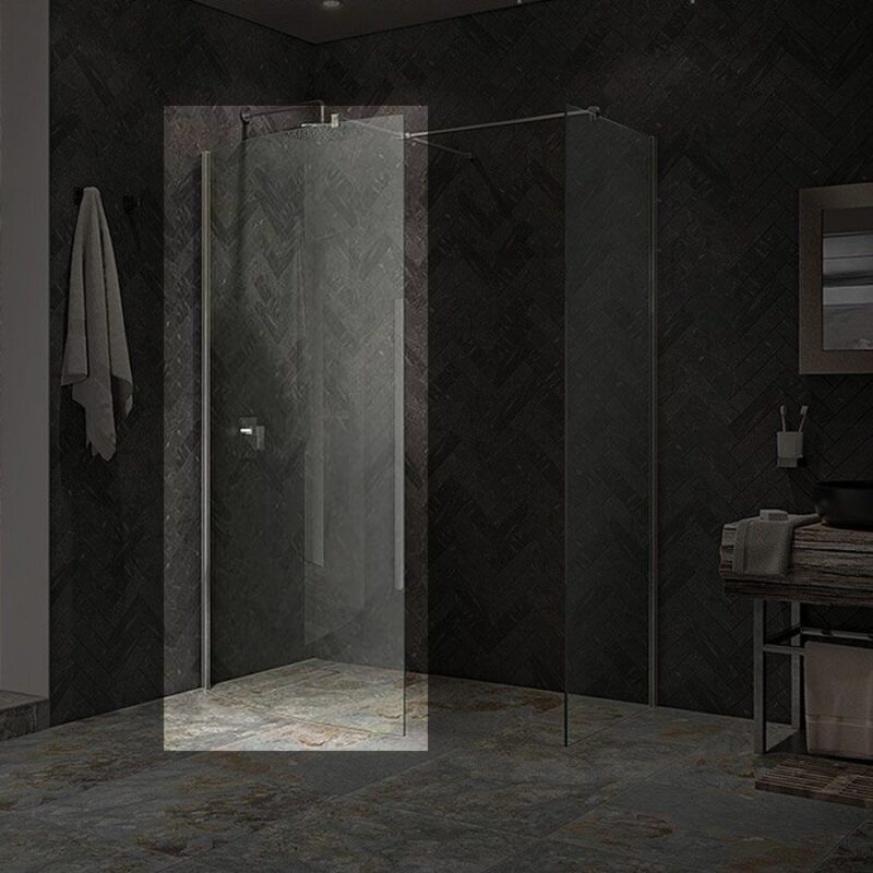 Kudos Ultimate 1000mm Curved Glass Panel 8mm & Chrome Wall Post Kudos Ultimate 1000mm Curved Glass Panel 8mm & Chrome Wall Post