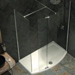 Kudos Ultimate Curved 700mm Wetroom Panel 8mm & Chrome Wall Post