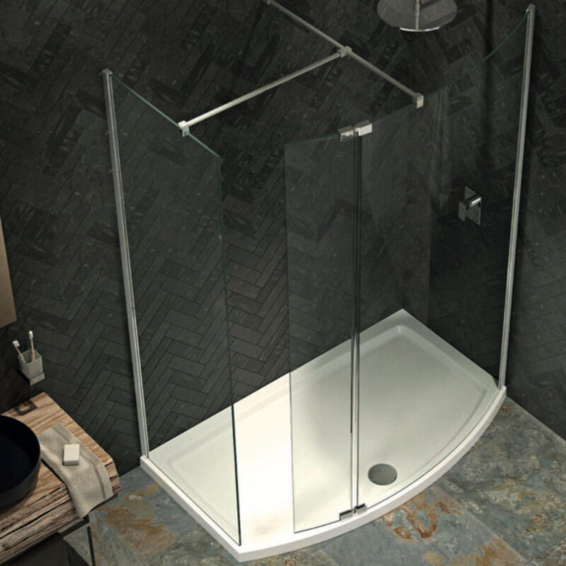 Kudos Ultimate Curved 700mm Wetroom Panel 8mm & Chrome Wall Post Kudos Ultimate Curved 700mm Wetroom Panel 8mm & Chrome Wall Post