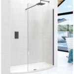 Kudos Ultimate Curved 700mm Wetroom Panel 8mm & Chrome Wall Post