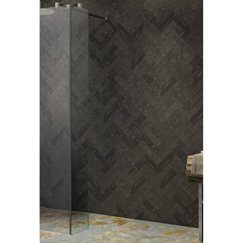 Kudos Ultimate Curved 700mm Wetroom Panel 8mm & Chrome Wall Post