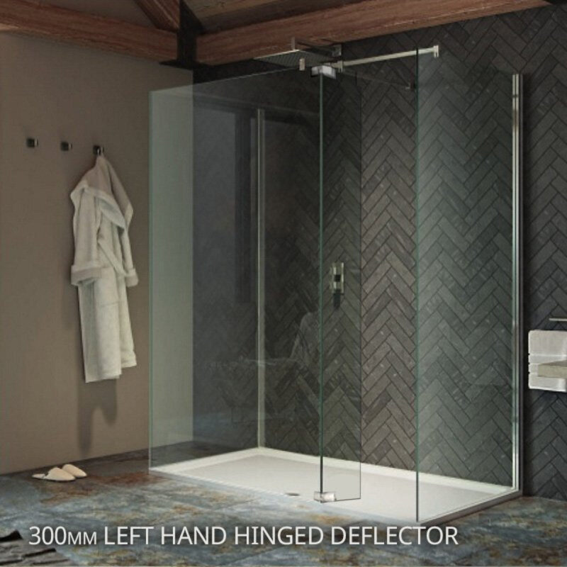 Kudos Ultimate Curved 700mm Wetroom Panel 8mm & Chrome Wall Post
