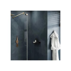 Kudos Ultimate 8mm Fold Away Deflector Panel 300mm Left Hand Brushed Nickel