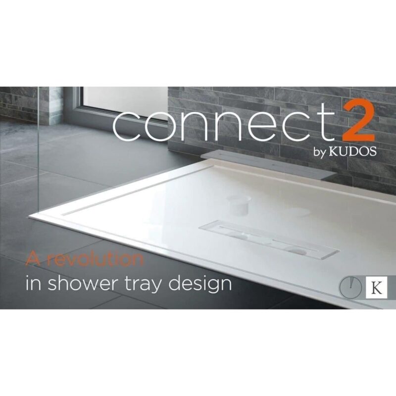 Kudos Connect2 1000 x 810mm Offset Curved Tray Left Hand & Waste