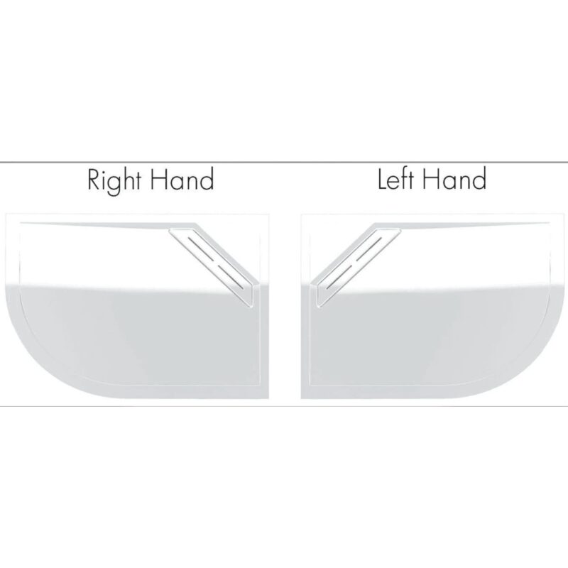 Kudos Connect2 1000 x 810mm Offset Curved Tray Left Hand & Waste