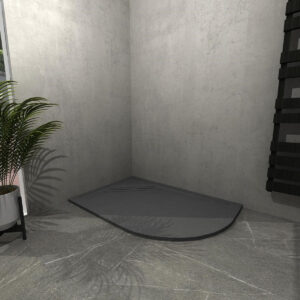 Kudos Connect2 Offset Curved 1000 x 810mm Slate Tray & Waste Left Hand