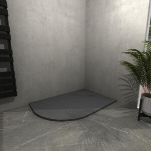 Kudos Connect2 Offset 1000 x 810mm Slate Shower Tray & Waste Right Hand