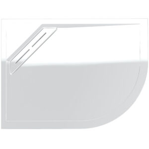Kudos Connect2 1000 x 800mm Offset Quadrant Tray  & Waste Left Hand