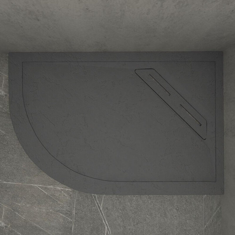 Kudos Connect2 Offset Quadrant 1200 x 900mm Slate Tray & Waste Right Hand