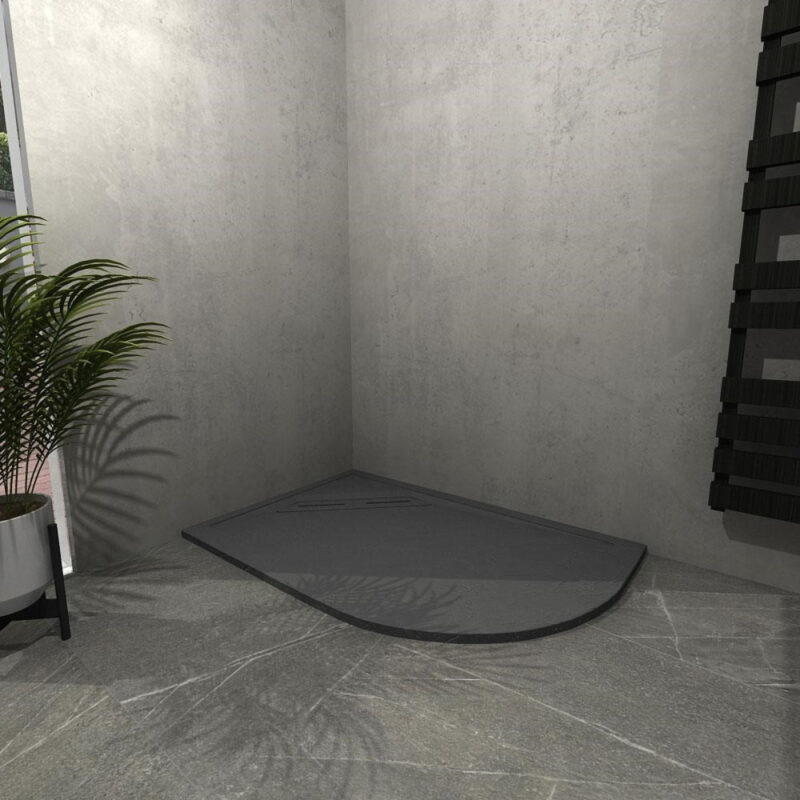 Kudos Connect2 900 x 800mm Offset Quadrant Slate Tray & Waste Left Hand