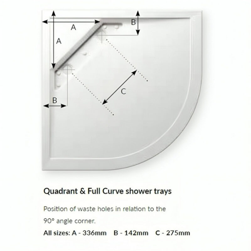 Kudos Connect2 900 x 800mm Offset Quadrant Anti Slip Tray & Waste Left Hand