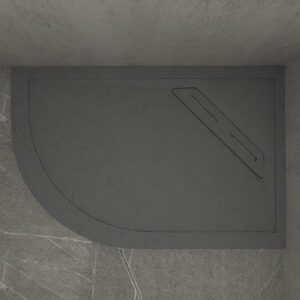 Kudos Connect2 900 x 800mm Offset Quadrant Slate Tray & Waste Right Hand