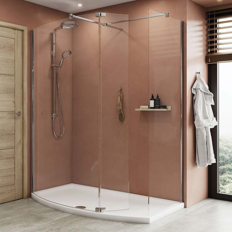Kudos Bow Fronted Slip Resistant Shower Tray 1685 x 700/910 x 50mm White Kudos Bow Fronted Slip Resistant Shower Tray 1685 x 700/910 x 50mm White