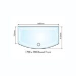 Kudos Bow Fronted Slip Resistant Shower Tray 1685 x 700/910 x 50mm White