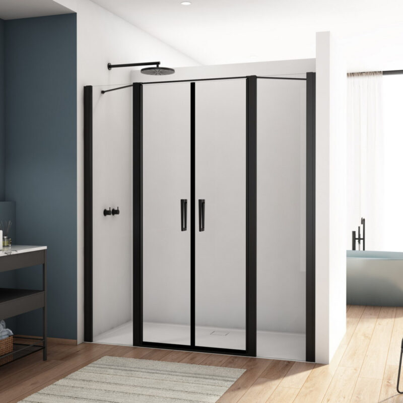 Kudos Divera 1000mm Bi-Fold Shower Door Matt Black