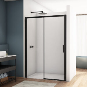 Kudos Divera 1400mm Sliding Shower Door Matt Black
