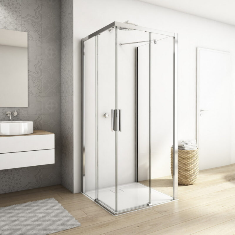 Kudos Divera 900 x 900mm Sliding Corner Entry Shower Enclosure Chrome