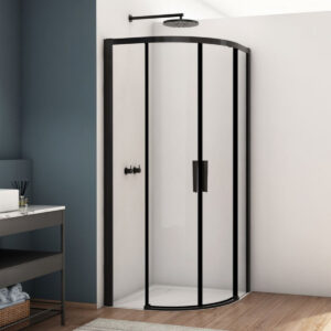 Kudos Divera 800mm Quadrant Sliding Double Door Shower Enclosure Matt Black