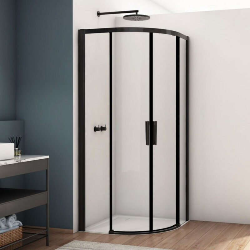 Kudos Divera 900mm Quadrant Sliding Double Door Enclosure Matt Black Kudos Divera 900mm Quadrant Sliding Double Door Enclosure Matt Black