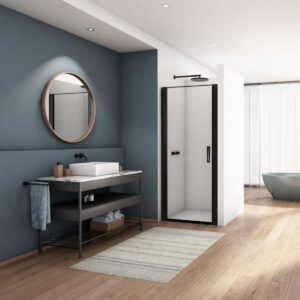 Kudos Divera 1000mm Shower Pivot Door Matt Black