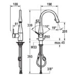 KWC Eve Mini Sink Mixer with Pull-Out Aerator Chrome