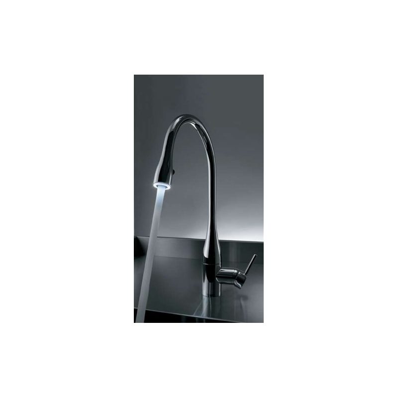 KWC Eve Sink Mixer with Pull-Out Aerator & Light Stainless Steel
