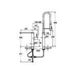 KWC Ono Highflex 2 Hole Sink Mixer with Flexible Spray Chrome
