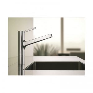 KWC Ava Mono Sink Mixer with Pull-Out Spout Decor Steel