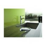 KWC Ava Mono Sink Mixer with Pull-Out Spout Decor Steel