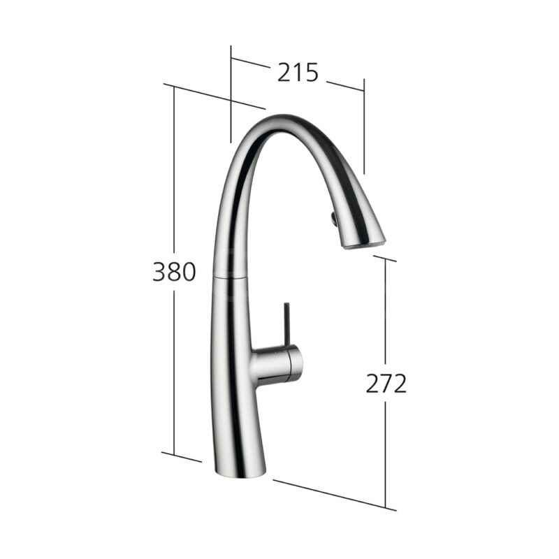 KWC Zoe Single Lever Kitchen Sink Mixer Tap with Pull-Out Matt Black