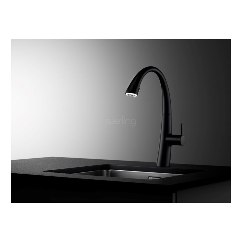 KWC Zoe Single Lever Kitchen Sink Mixer Tap with Pull-Out & Light Matt Black