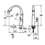 KWC Zoe Single Lever Kitchen Sink Mixer Tap with Pull-Out & Light Matt Black