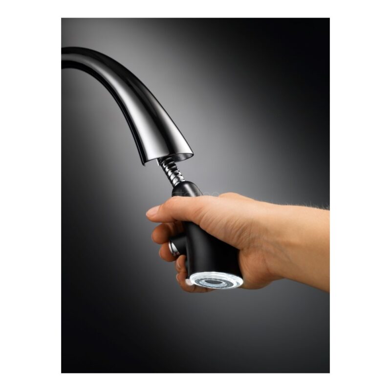 KWC Zoe Single Lever Kitchen Sink Mixer Tap with Pull-Out & Light Matt Black