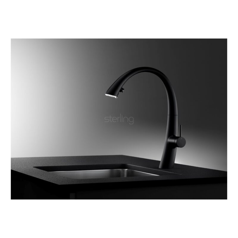 KWC Zoe Single Lever Kitchen Sink Mixer Tap with Pull-Out & Light Matt Black