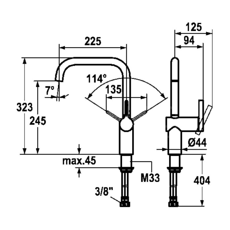 KWC Livello Single Lever Kitchen Sink Mixer Tap Stainless Steel