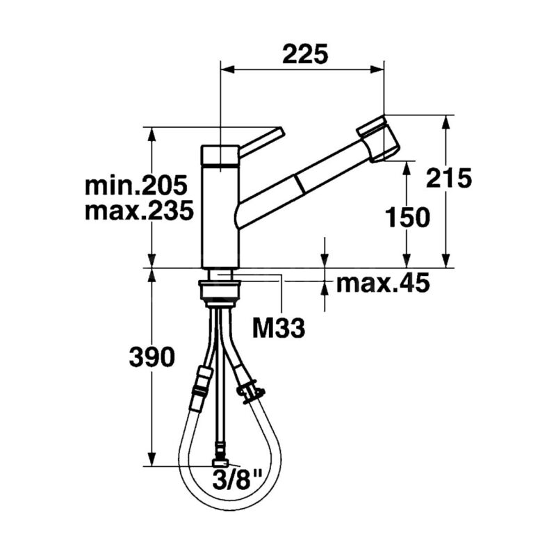 KWC Inox Kitchen Sink Mixer Tap with Pull-Out Stainless Steel