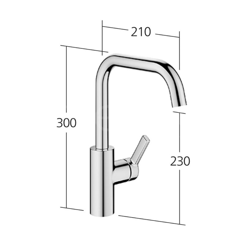 KWC Luna-E U Spout Single Lever Kitchen Sink Mixer Tap Chrome