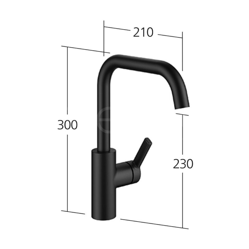 KWC Luna-E U Spout Single Lever Kitchen Sink Mixer Tap Matt Black