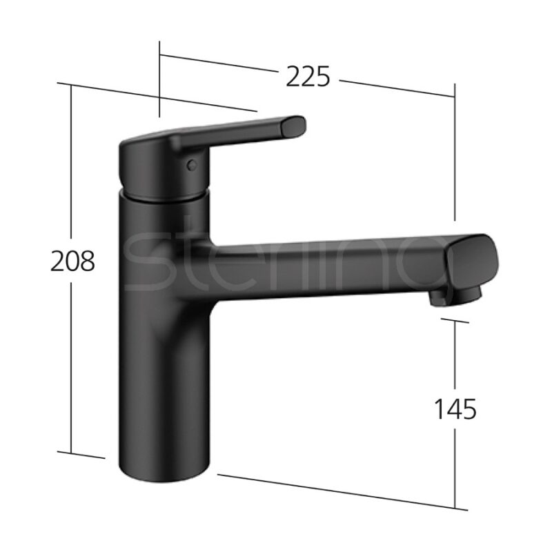 KWC Luna-E Mono Sink Mixer Tap Matt Black